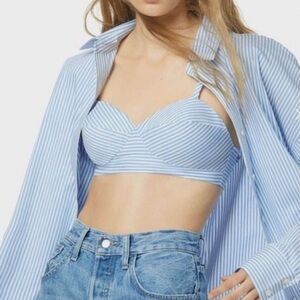 Favorite Daughter Ex-Boyfriend Bra Blue Stripe Sz XL